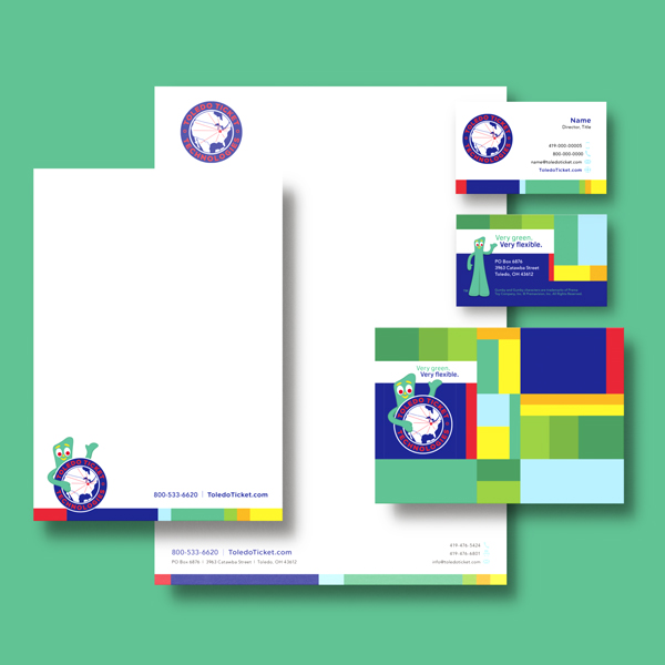 Stationary set for Toledo Ticket Technologies, business cards, letter head, note cards