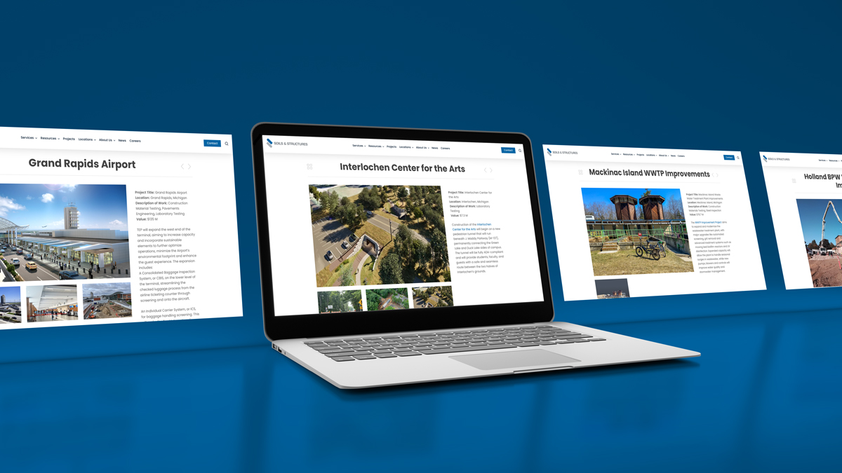 Laptops with projects pages for Soils and Strucgtures