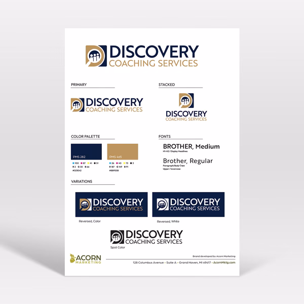 Discovery coaching brand guide.